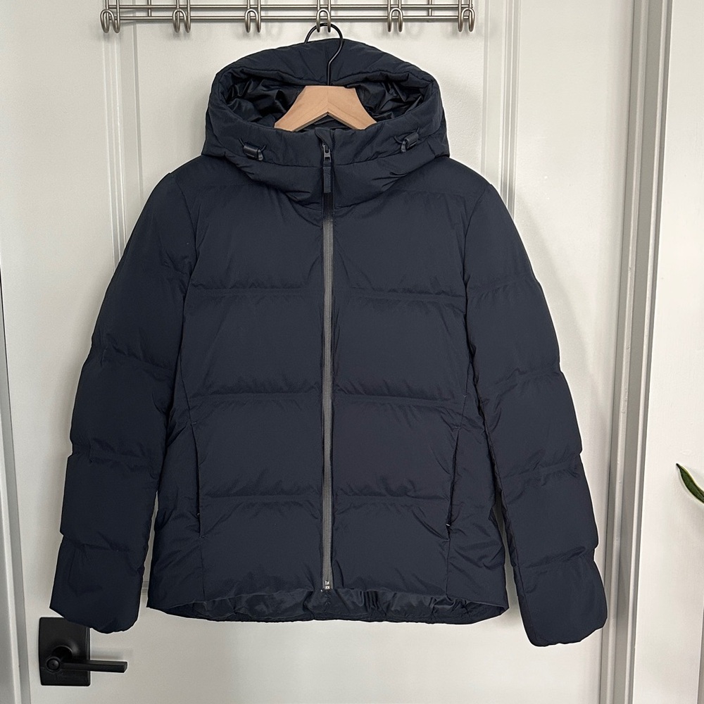 Uniqlo Seamless Down Parka Hooded Puffer Jacket - Navy Blue - Size XS